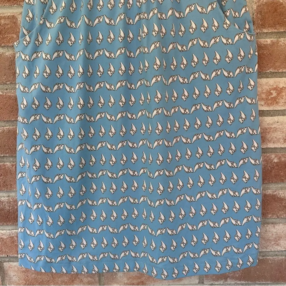 J. McLaughlin Sea Shell Catalina Cloth Dress A Line Women’s Small Blue White - Image 3