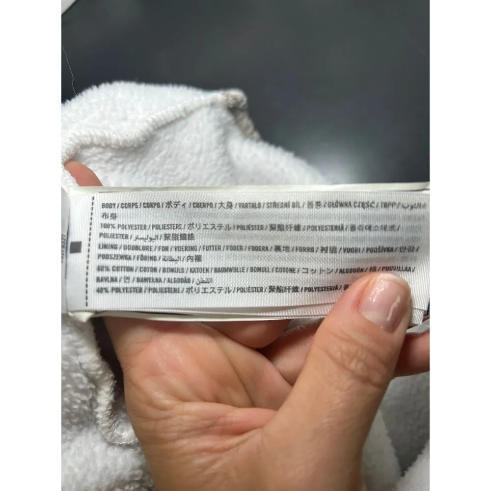 Abercrombie & Fitch Asymmetrical Snap-Up Fleece, Ivory/Beige, Size Medium‎ - Image 6