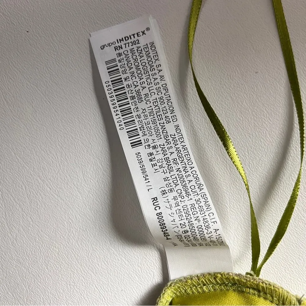 Zara Green and Pink Flower Pattern Corset V-neck Crop Top Sz L NWT - Image 10