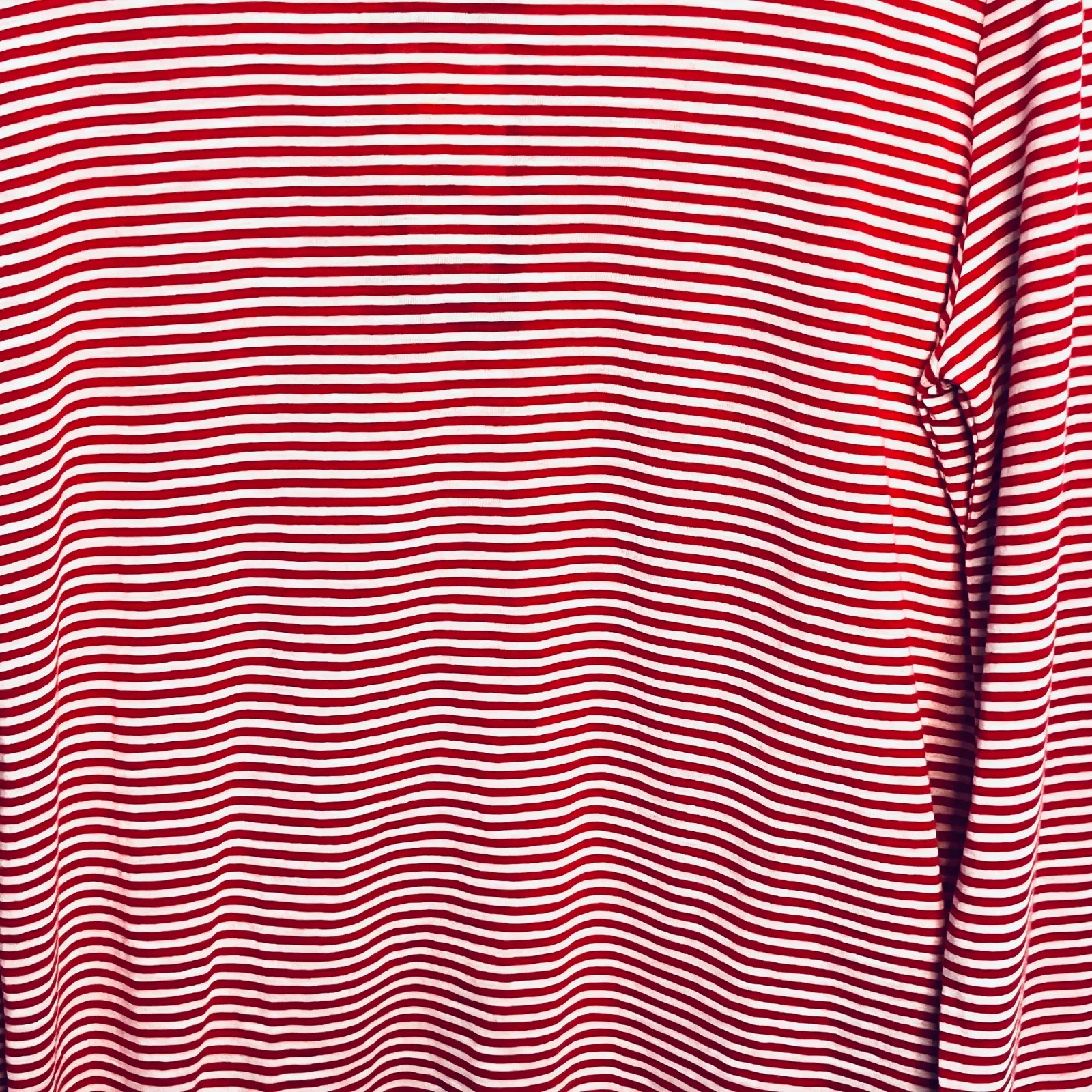 Splendid Red and White Striped Long Sleeve Button Back Shirt - Image 3
