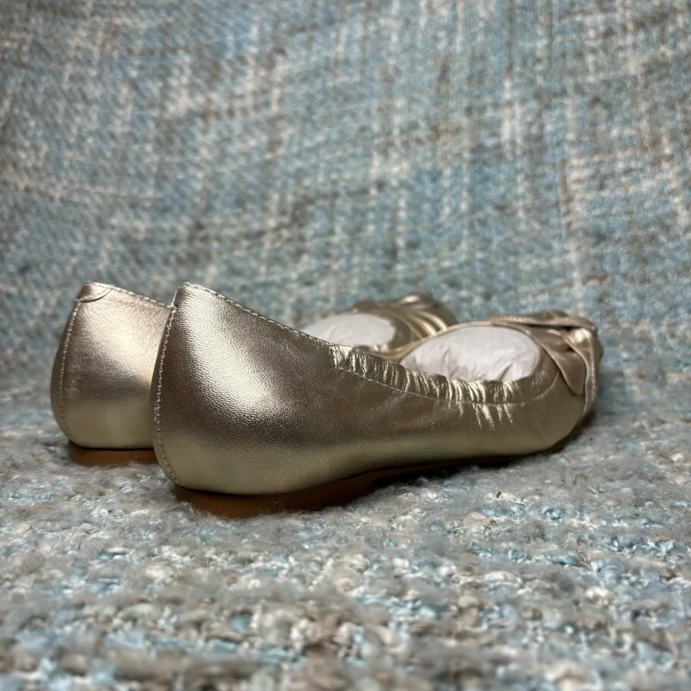 Walking Cradles Brielle Metallic Leather Flats in New Gold (Extra - Image 5