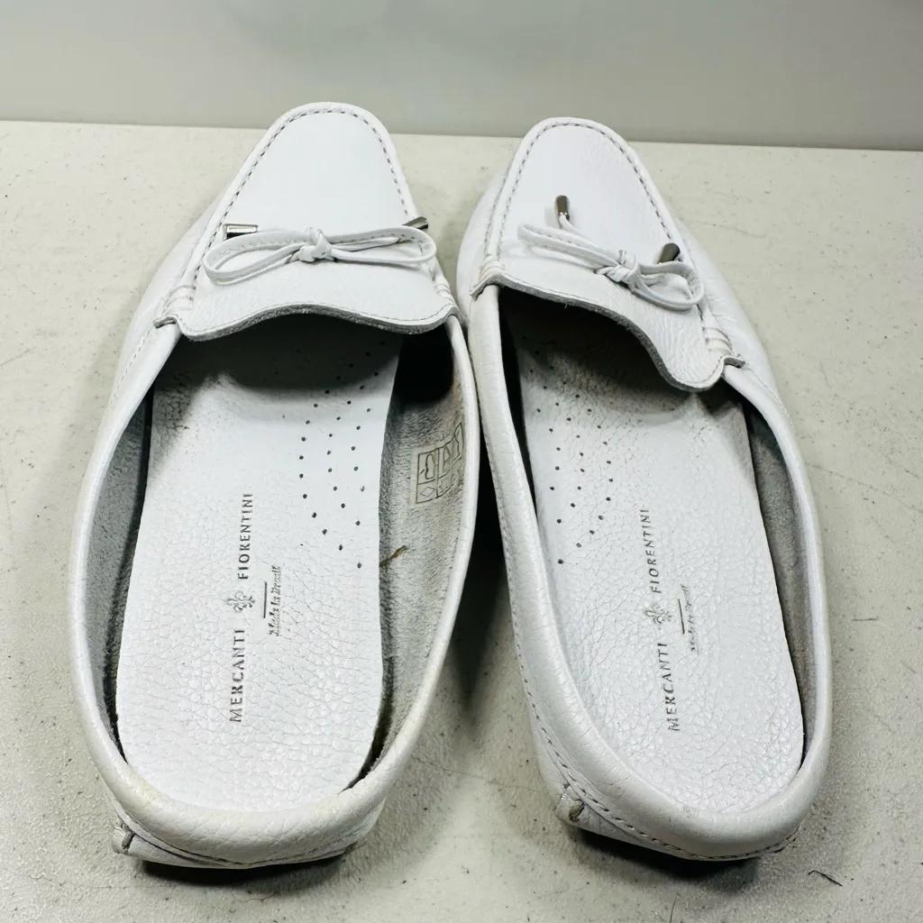 Mercanti Fiorentini Women’s Size 9B Slip On Sandal Clog Flat Shoe White - Image 4