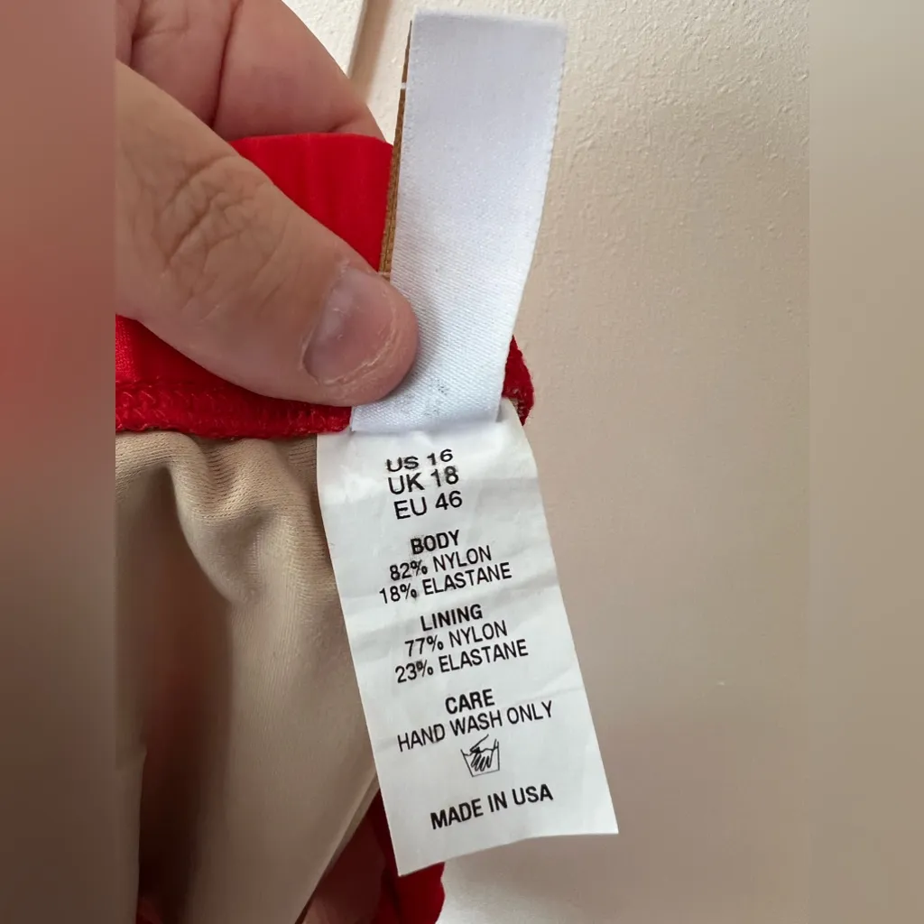 Sea By Monif‎ C Plus Size Red High Waist Bikini Bottom Size 16 - Image 4