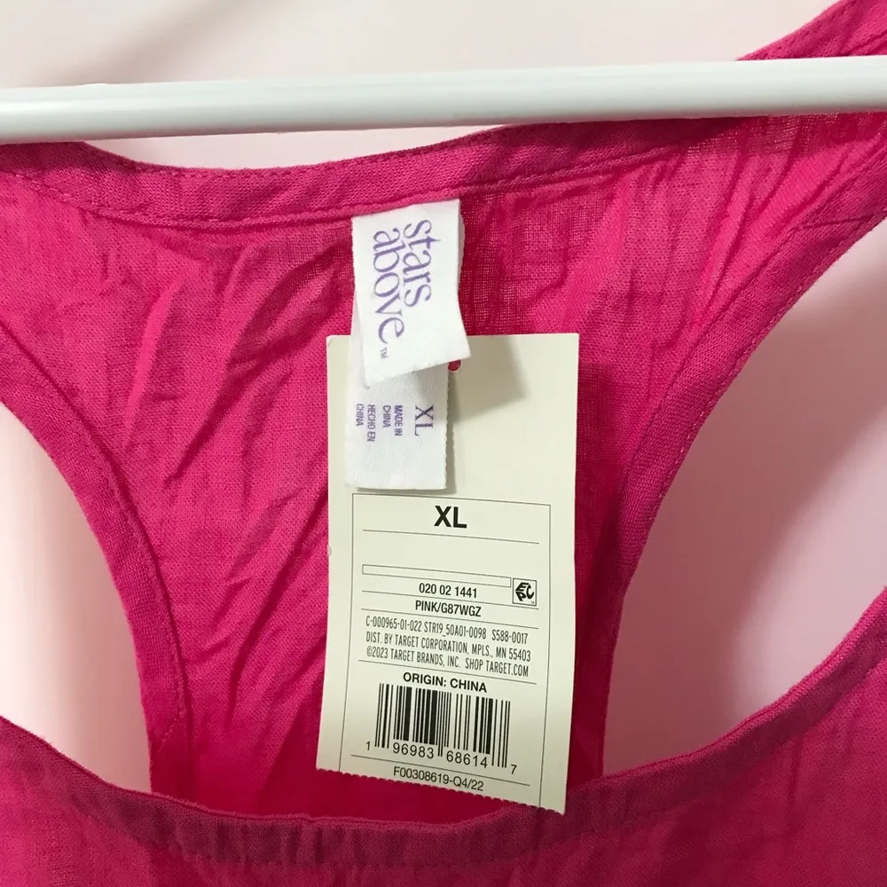 Stars Above Linen Blend Pink Racerback Tank XL NWT - Image 4