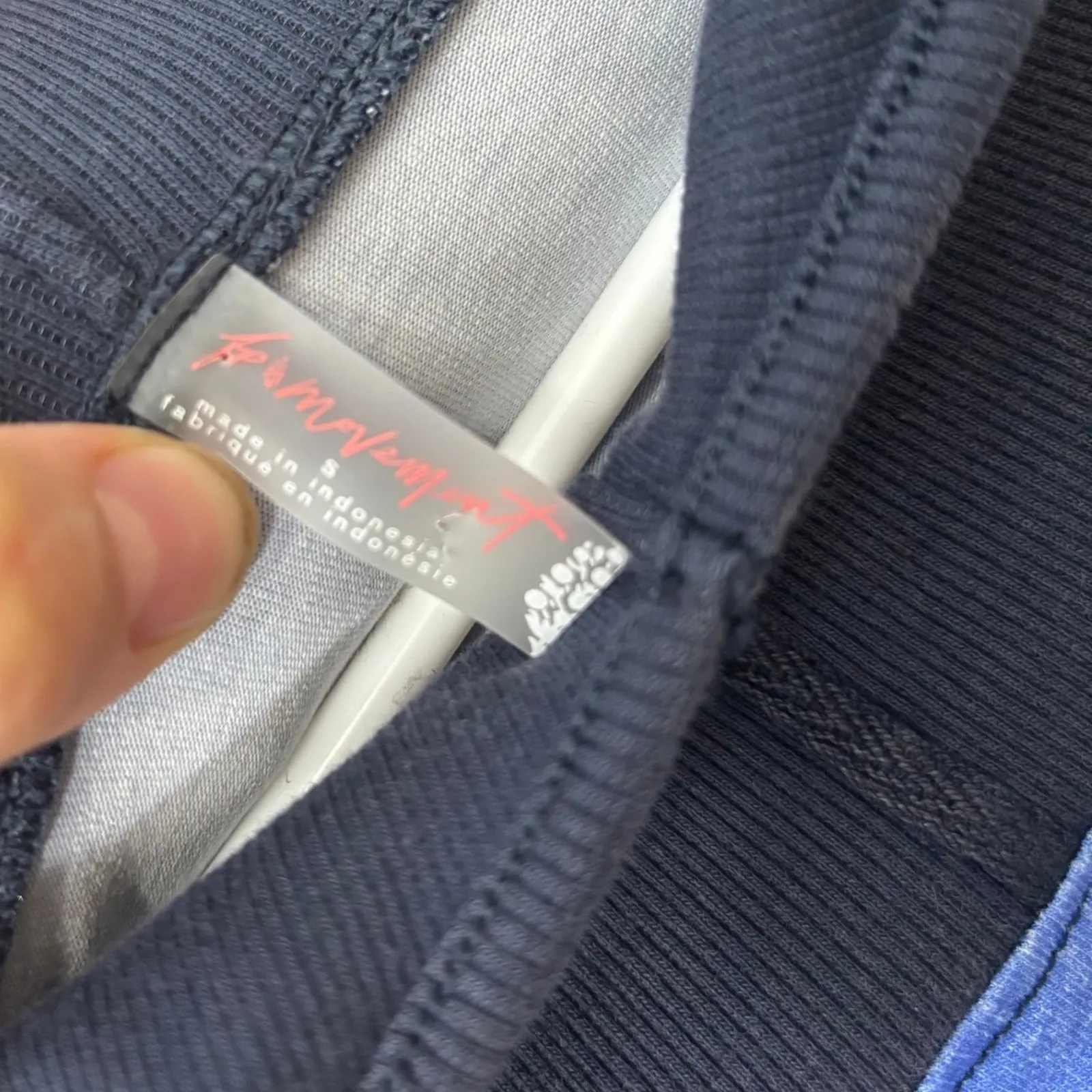 Free People Movement Hot Shot Oversized S Mountain Mist Hoodie Outdoor Tunic Top Blue - Image 8