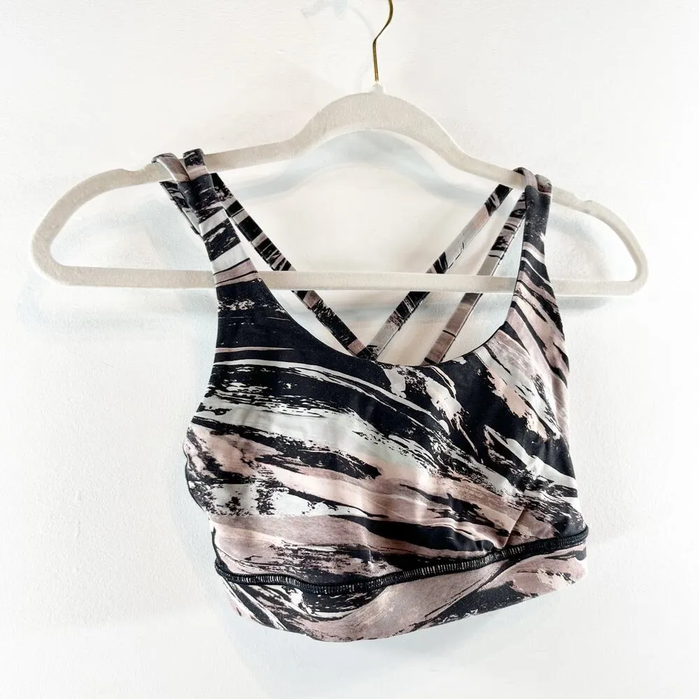 Lululemon Energy Cross Back Activewear Sport Bra Colour Splash Multi Black 6 - Image 4