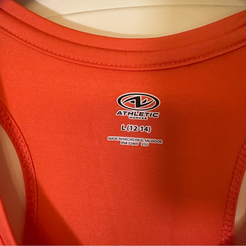 Athletic Works Orange Racerback Workout Tank, Women’s size L - Image 3