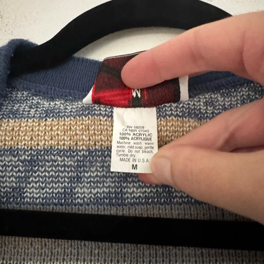 Vintage Winter Inspired Sweater Vest M Blue Size M - Image 3