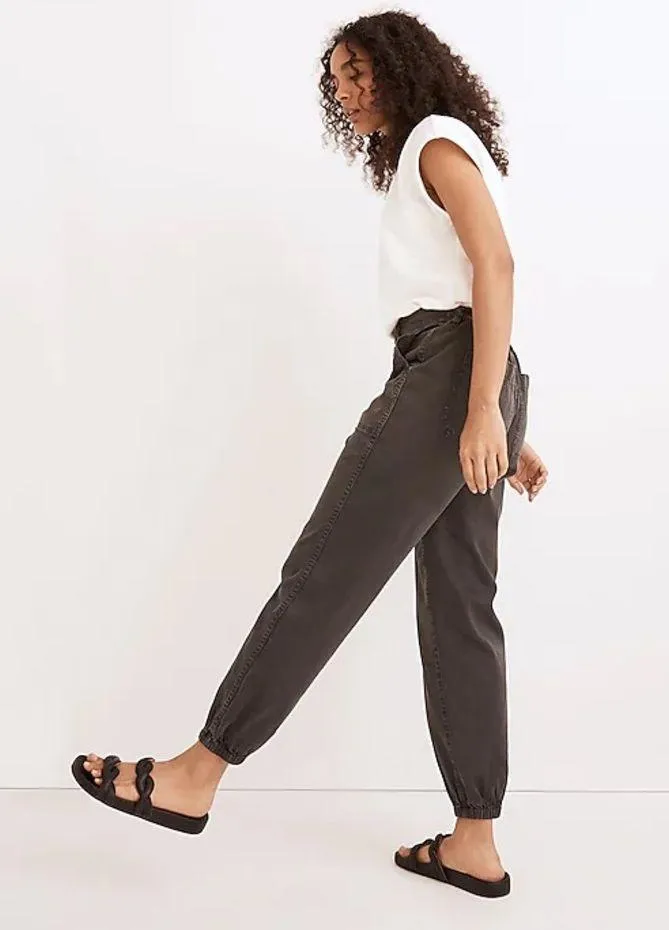 NWT Madewell Griff Pull-On Tapered Fatigue Grey Cargo Pants Size 25 - Image 3