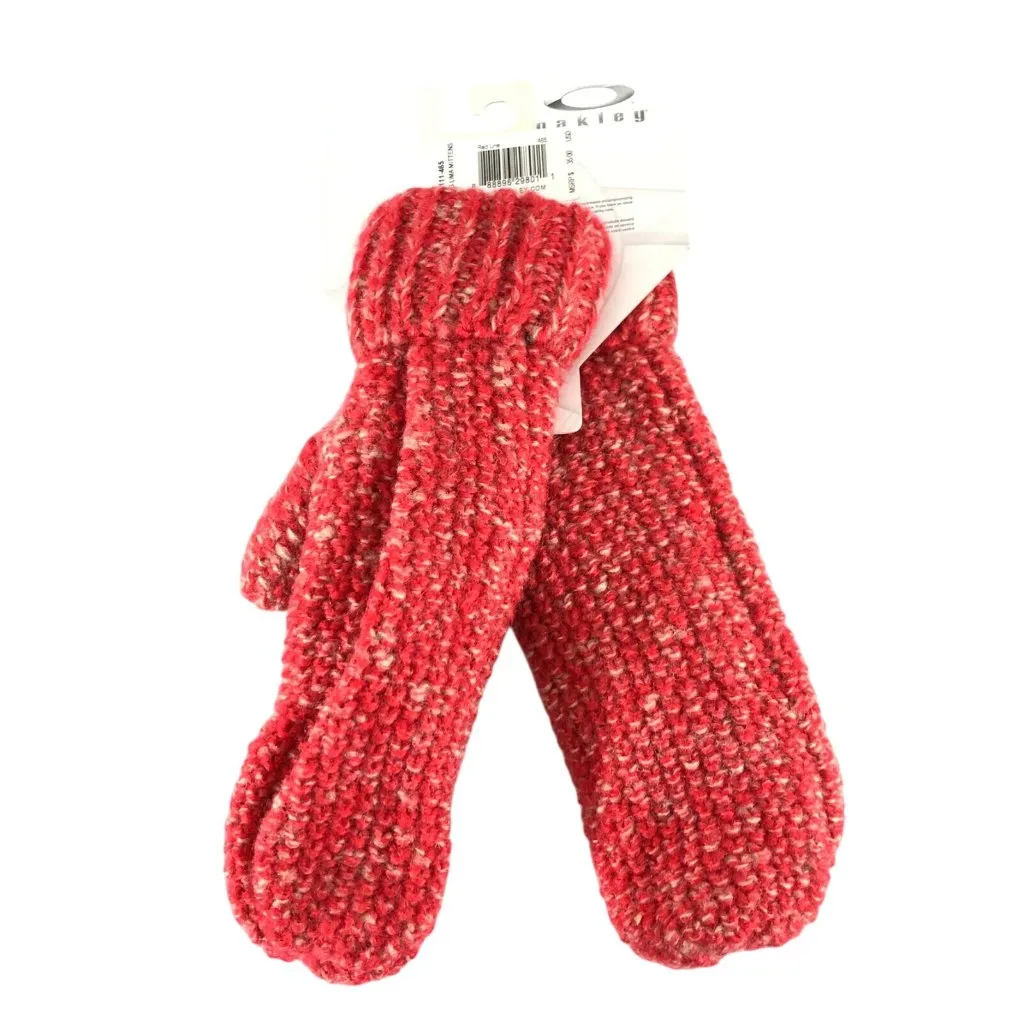 Oakley Womens Lima Mittens Knit Fleece Lined Red One Size OS - Image 2