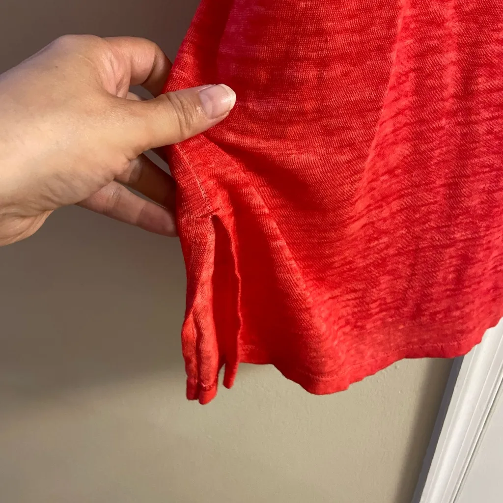 Chico’s tunic top knit linen orangish red long line 2X - Image 5