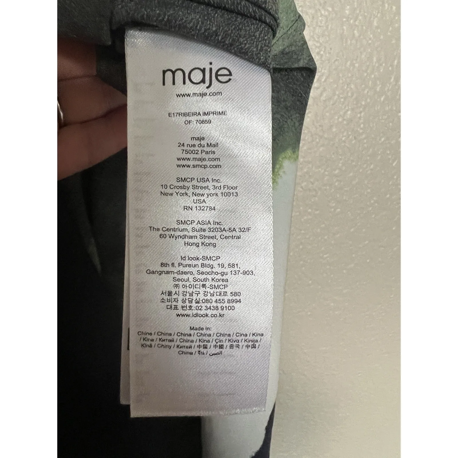 MAJE Ribeira Tye-dye Print Maxi Crepe Dress Imprime Green Size 2 US Medium - Image 3