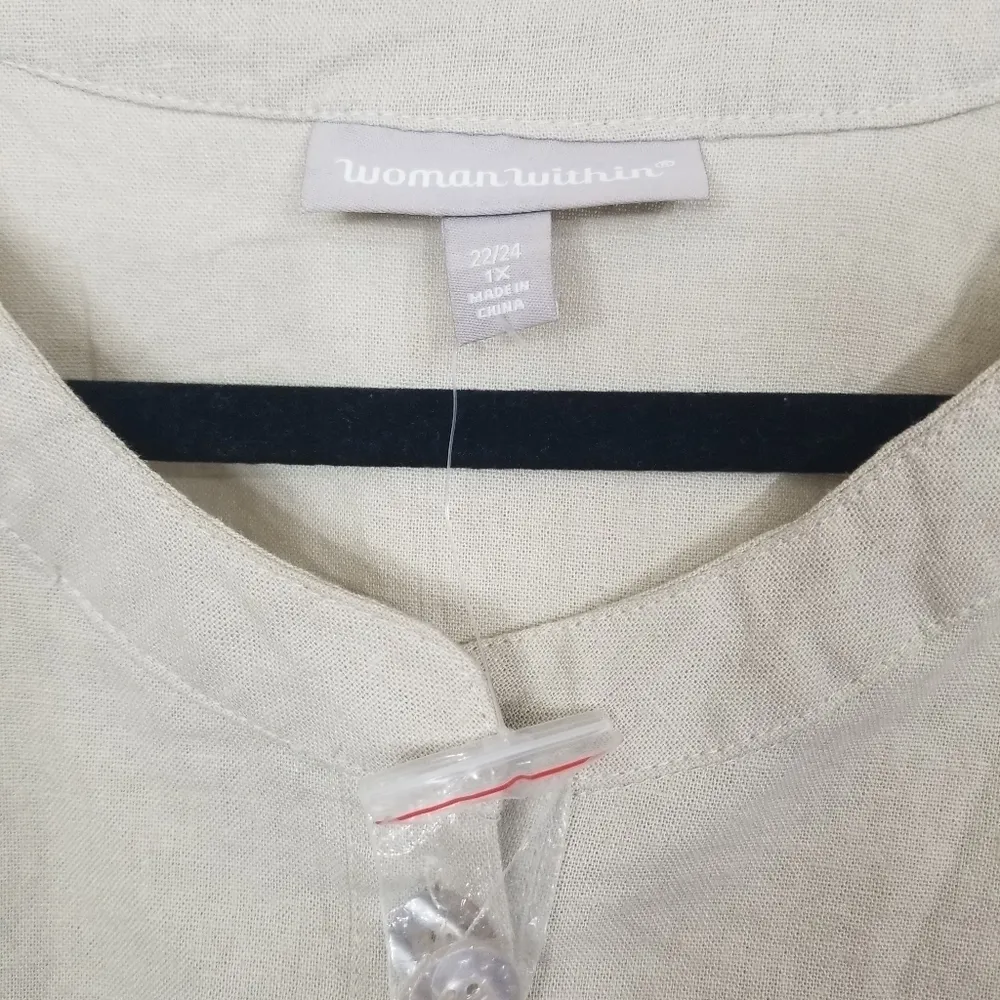44. NWOT Woman Within Linen Shacket - Image 6