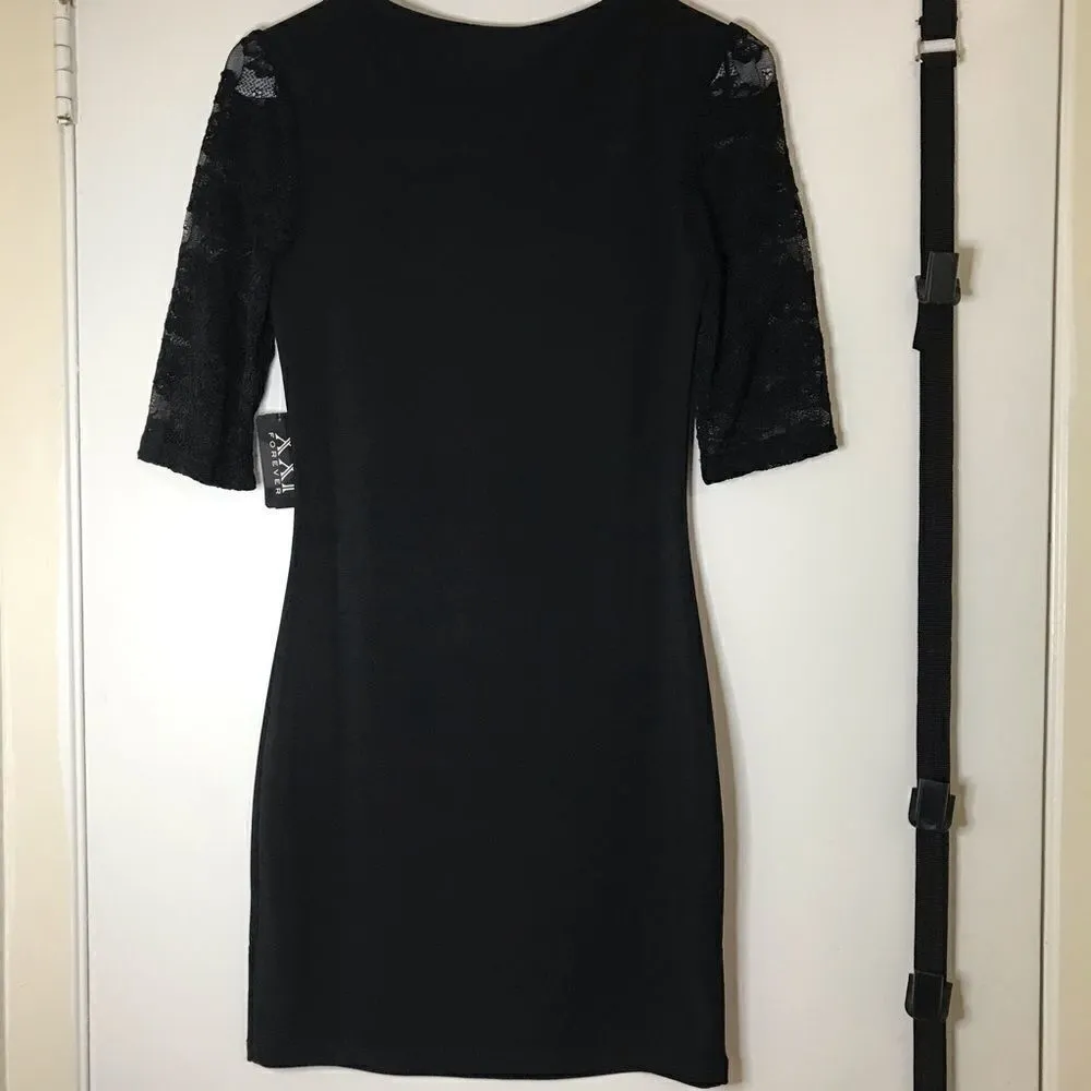 Forever 21 Black Lace Cutout Bodycon mini Dress - Image 5