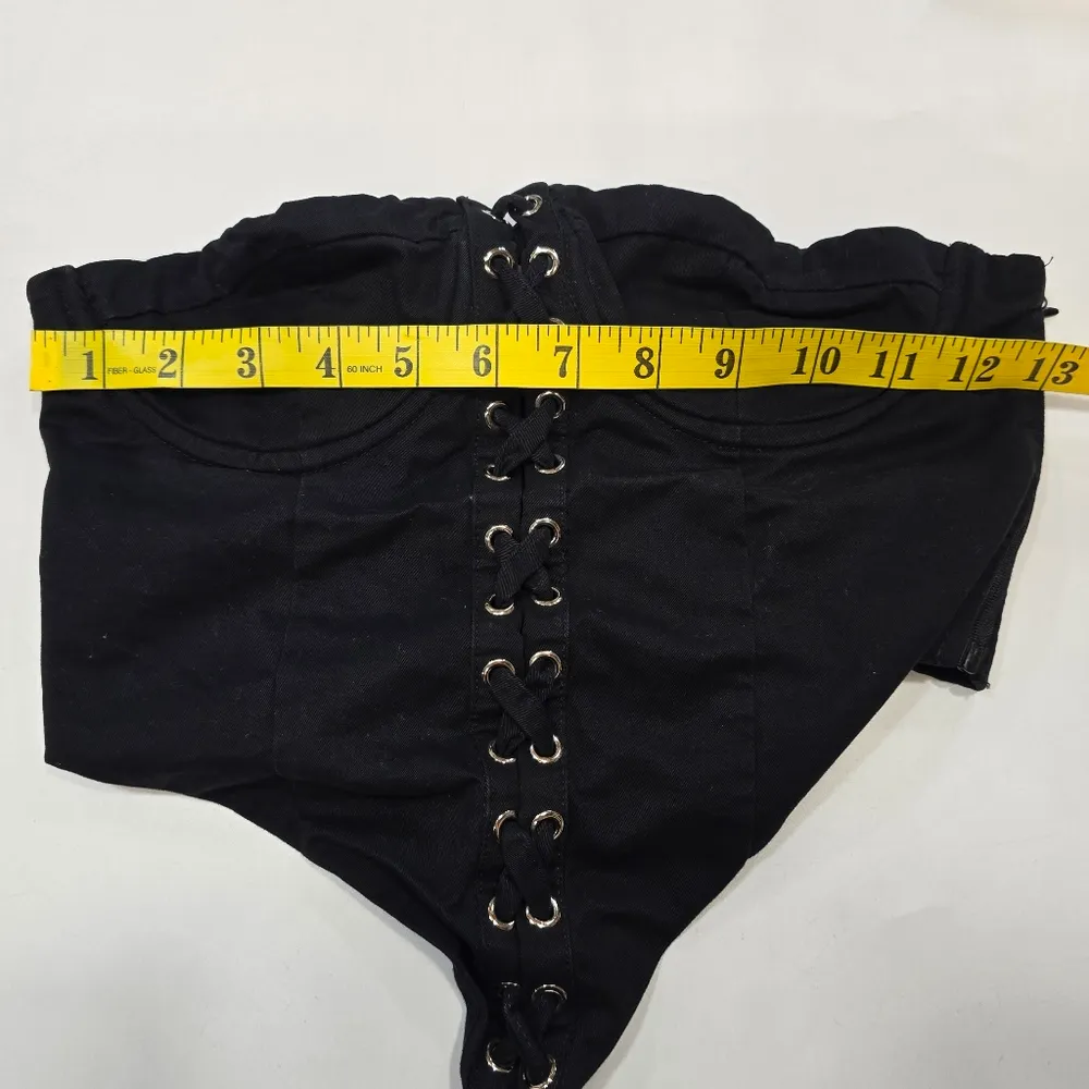 Superdown Ashlyn Lace Up Top in Black  xxs - Image 11