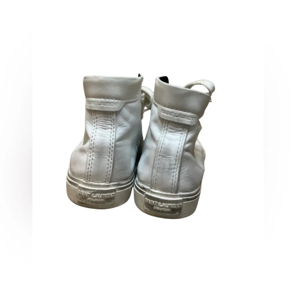 Saint Laurent Distressed Calfskin High Tops Size 35.5 - Image 3