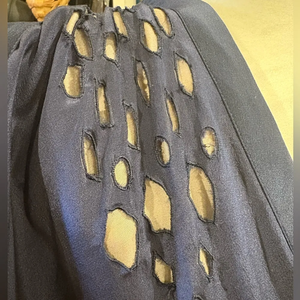 Sachin + Babi silk dark blue sleeveless mini tunic dress with cutouts  sz 8 M - Image 4