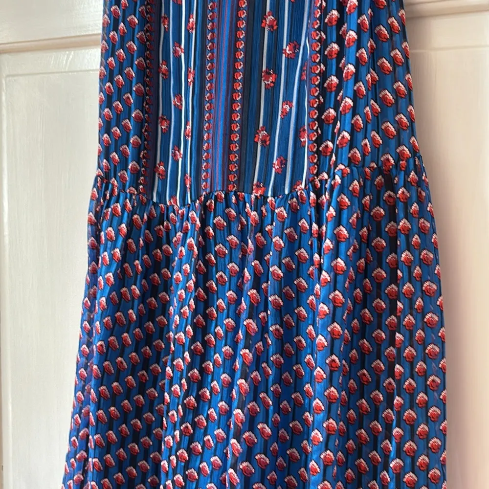 ULLA JOHNSON‎ Cerulean Talin Silk Pleated Strappy Voile Dress Size 0 XS Floral - Image 5