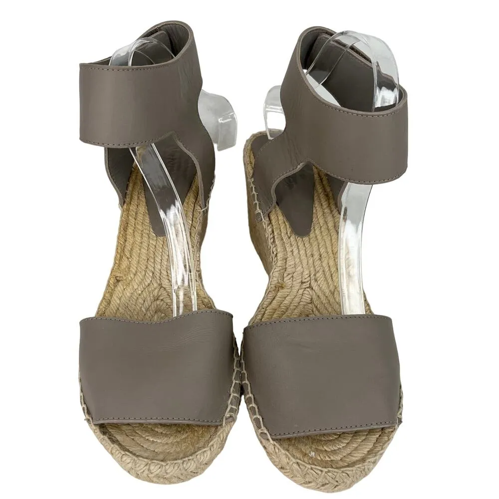 Vince Sophie Espadrille Sandals 10 Taupe 3.5" Wedge Heels - Image 2