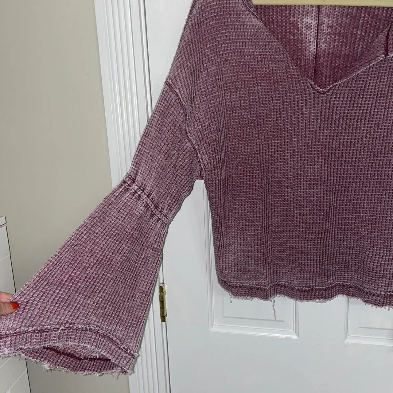 Free People waffle top - purple  - Image 2