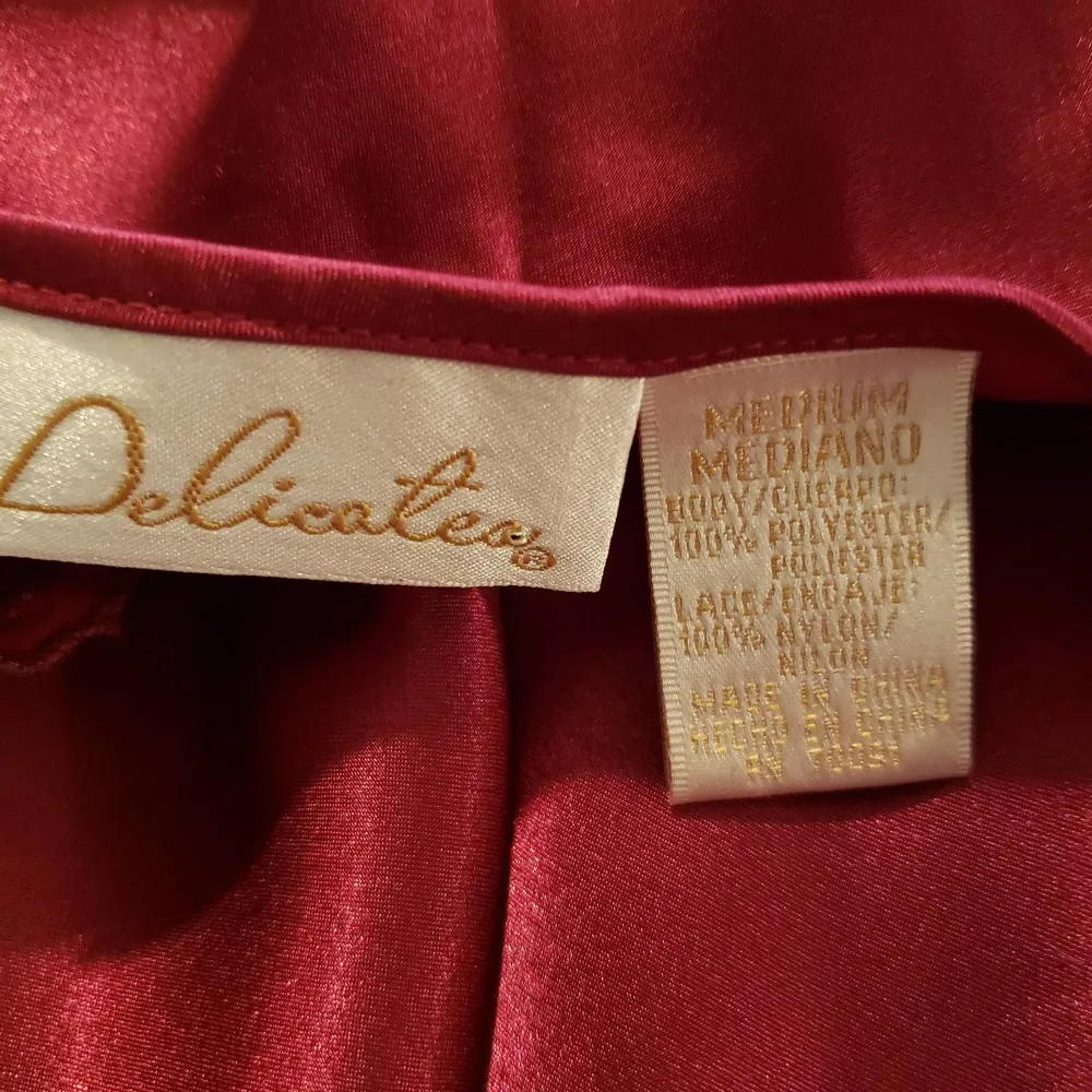 Vintage Sexy Red Chemise Valentine Lingerie Dress Lace Ruffles Medium - Image 11