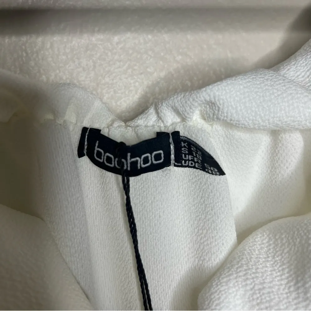 Boohoo Ruched Off The‎ Shoulder Crepe Blouse Plus White Size 18 - Image 3