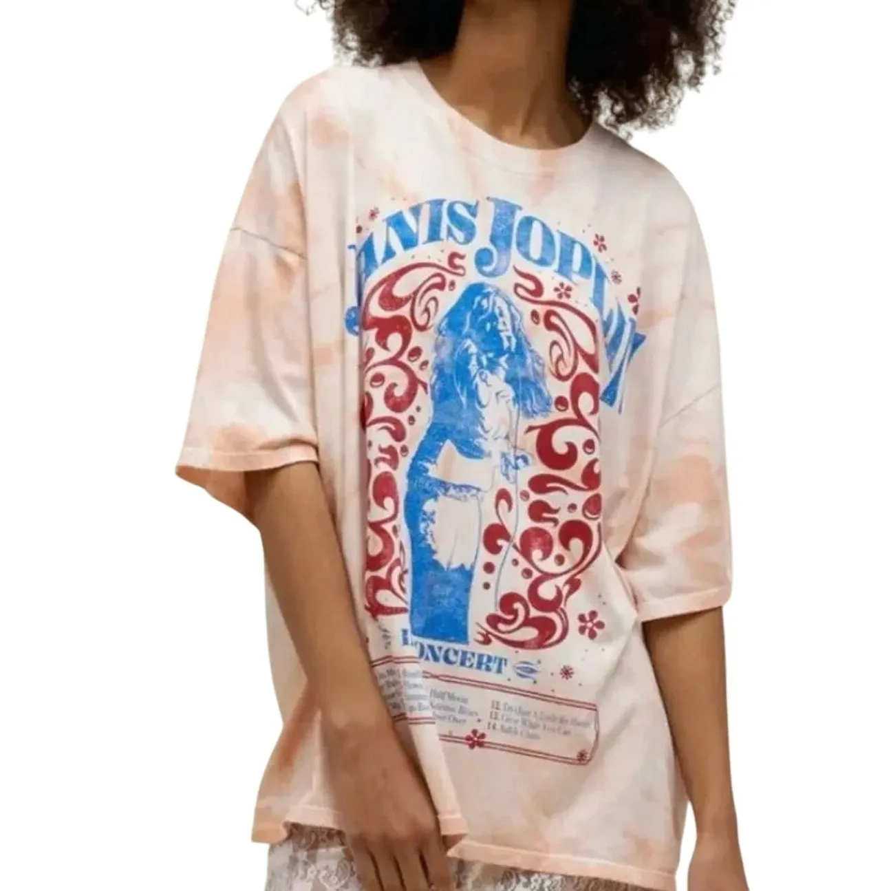 DAYDREAMER Janis Joplin in Concert One Size Tee w/ Sun Burst Tie Dye New w/o Tag - Image 2