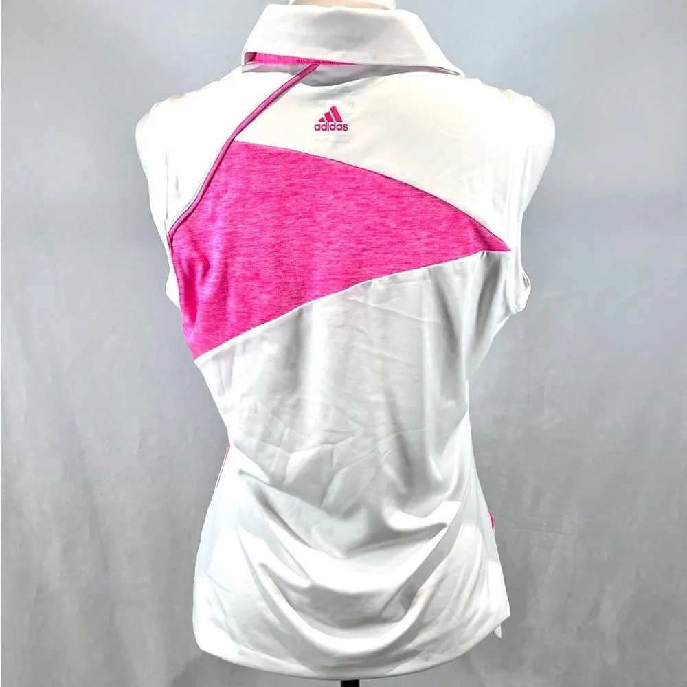 Golf Puremotion driFit white and pink sleeveless polo top size medium - Image 4