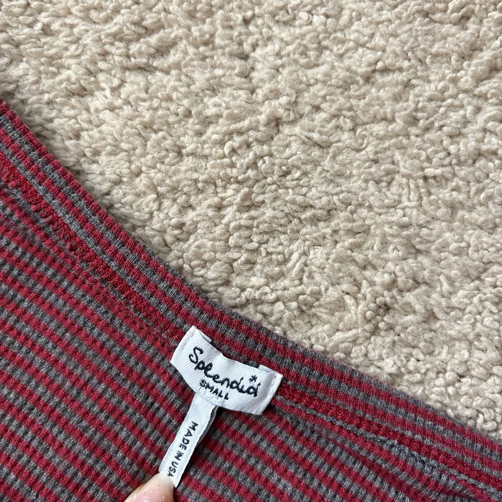 Splendid Red Fitted Long Sleeve Blouse - Image 3