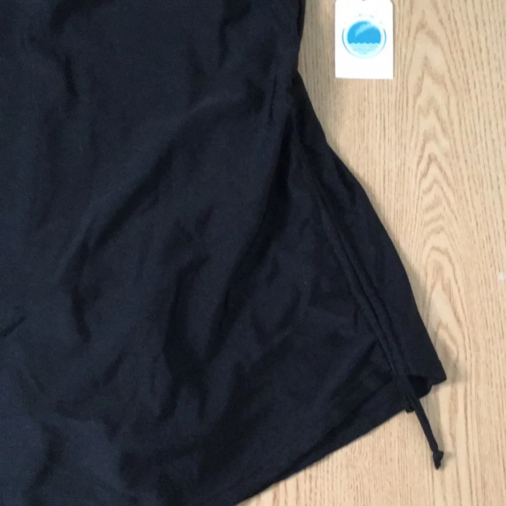 B6 New Women Clubswim Glamour Side Tie 1pc Swim Dress Underwired Black Size 10 - Image 3