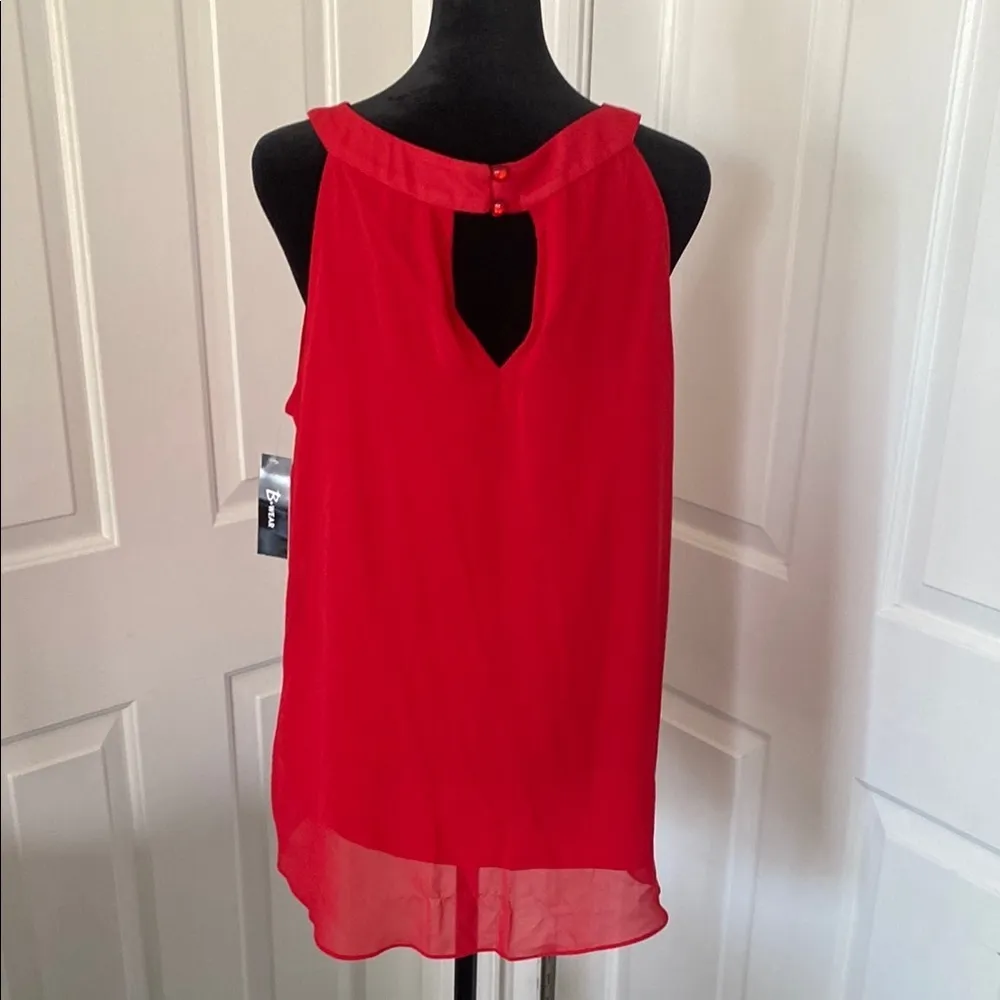 B Wear Y2K “Going Out” Red Ruffle Sleeveless Blouse. Size L - Image 11