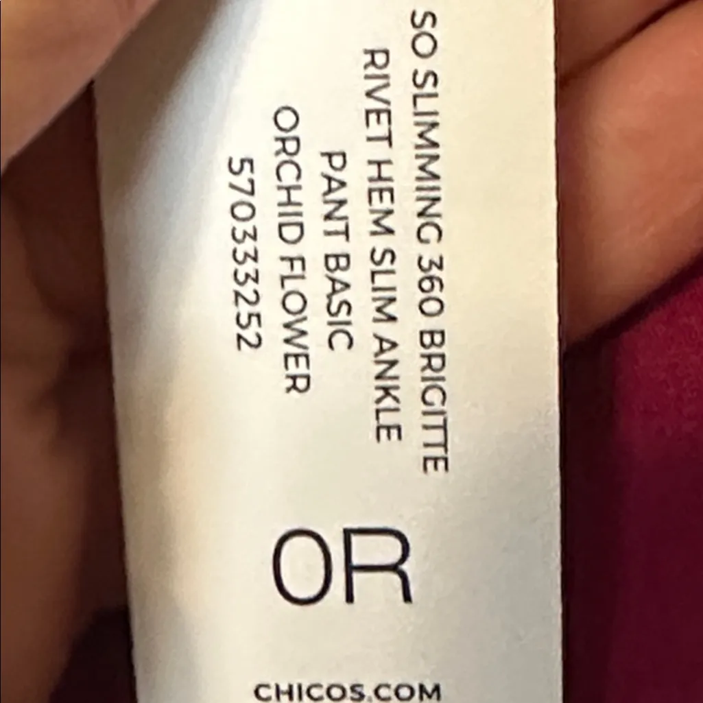 Chico's So Slimming 360 Brigitte Rivet Hem Slim Pants In Orchid Flower Size4 NWT - Image 6