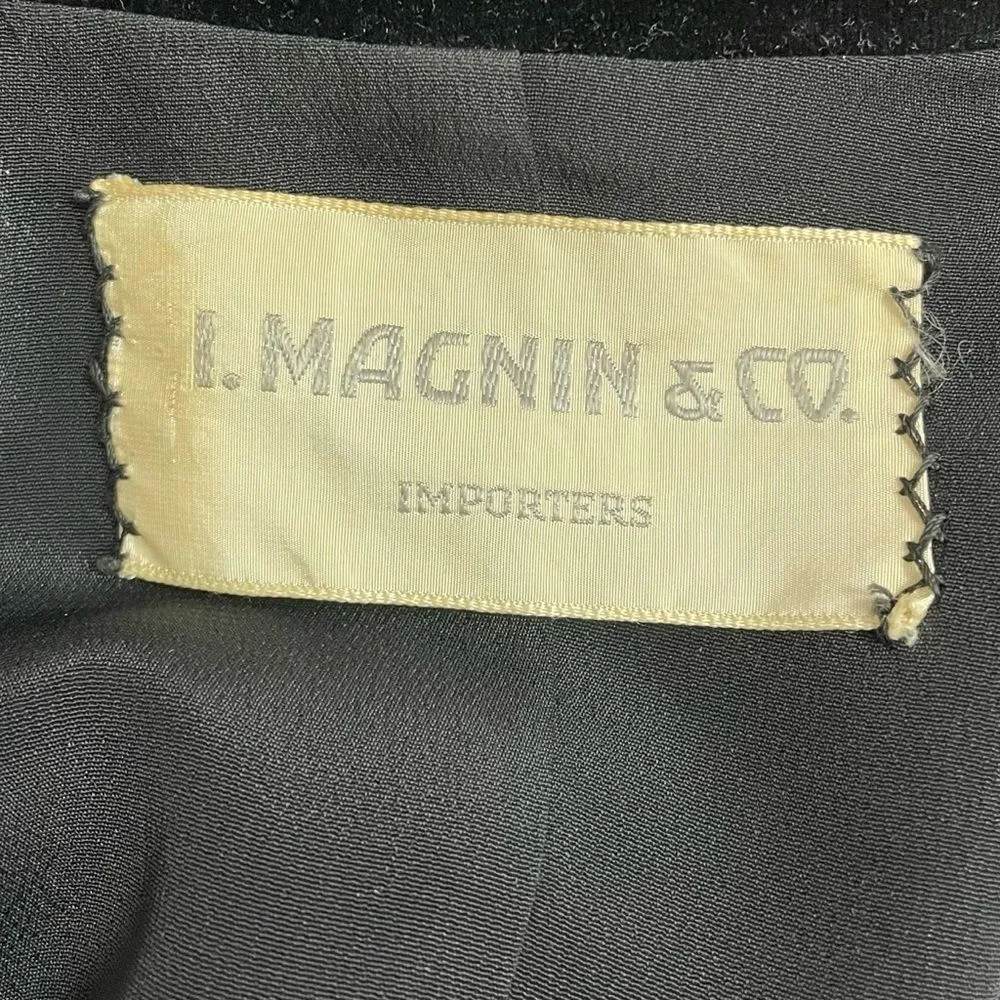 Vintage I. Magnin & Co. Black Velvet Blazer Size Small 4/6 - Image 12