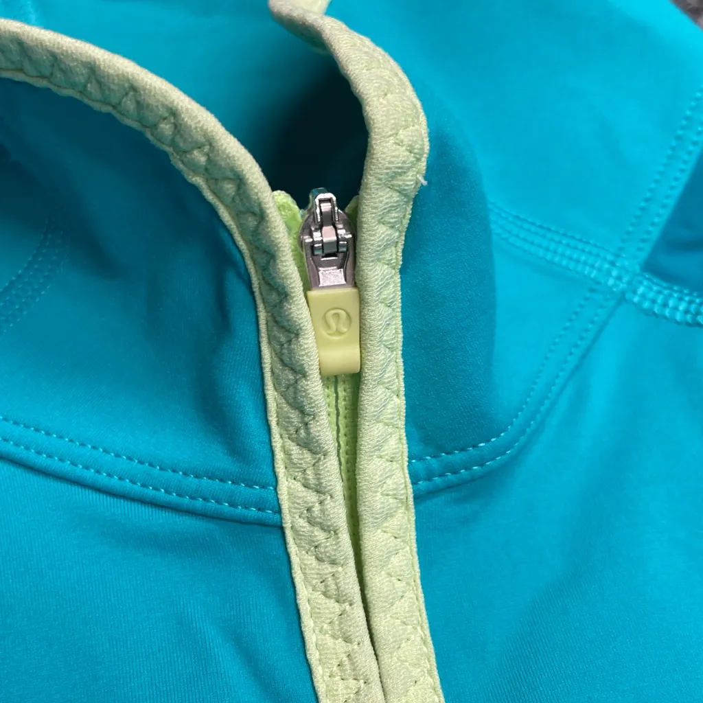 Lululemon athletica womens 1/4 quarter zip pullover popover jacket size 6 Teal - Image 3