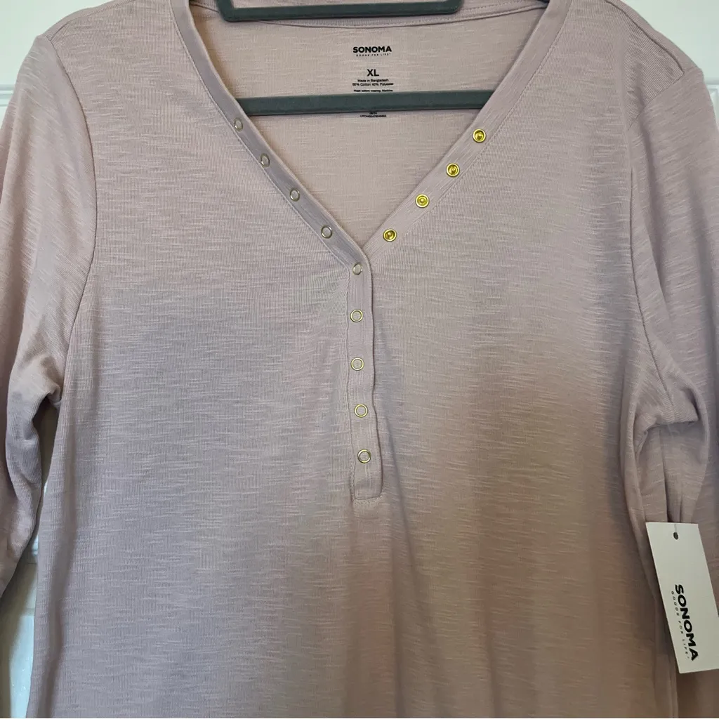 NWT Sonoma Mauve Long Sleeve Top XL - Image 2