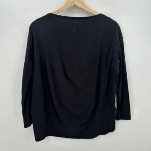 Lululemon Womens Black Tee Size 12 3/4 Sleeve Casual Comfort Minimalist Everyday - Image 2