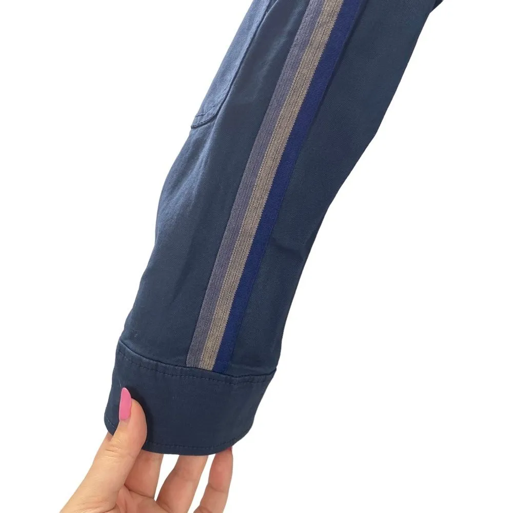 ATM Anthony Thomas Melillo Sz M Striped Field Jacket Navy Blue Utility Fisherman Size M - Image 6