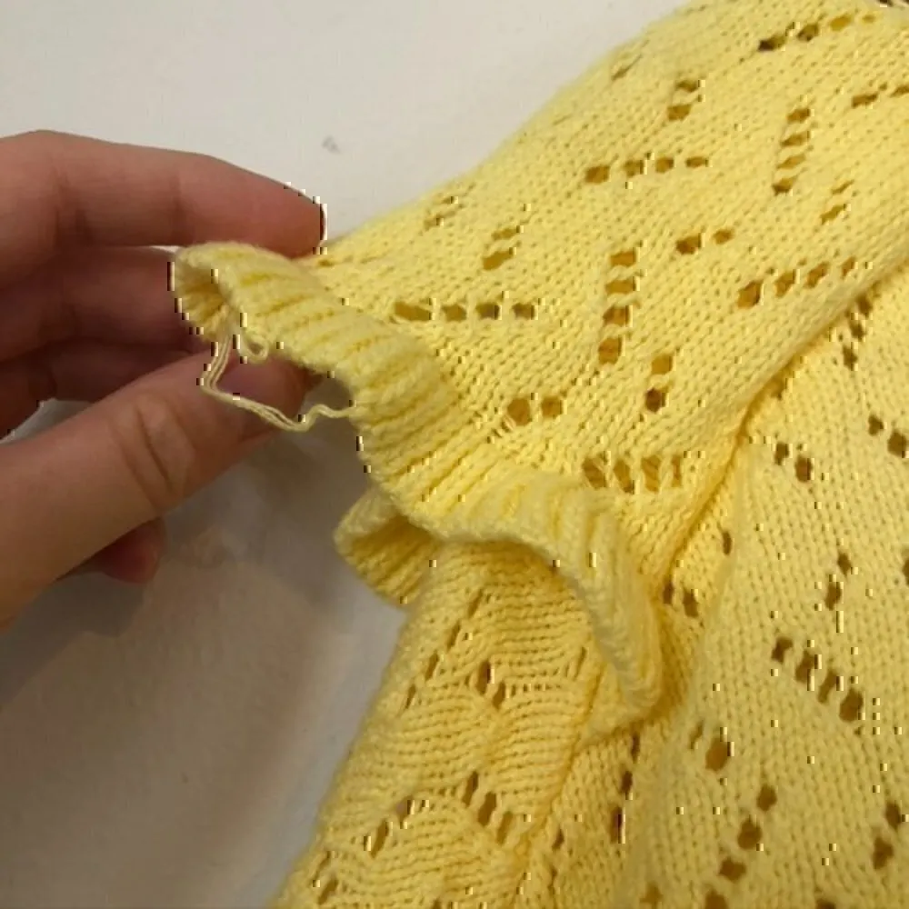 NEW NWT MARC NEW YORK Bright Yellow Sweater Cropped Cottagecore Boho 100% Cotton - Image 9