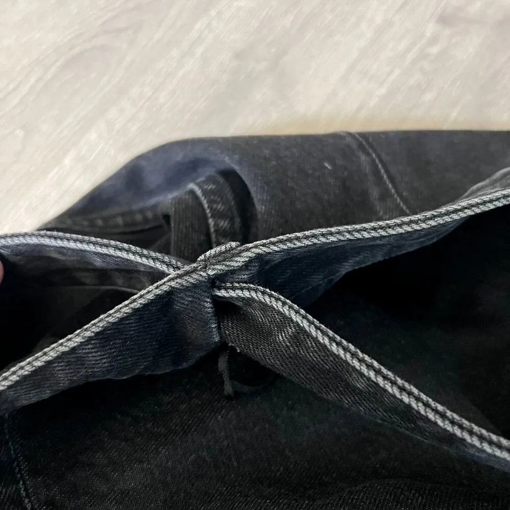 NWT Balenciaga Denim Wrap Skirt Black Woman Size 40 Made in Italy - Image 7