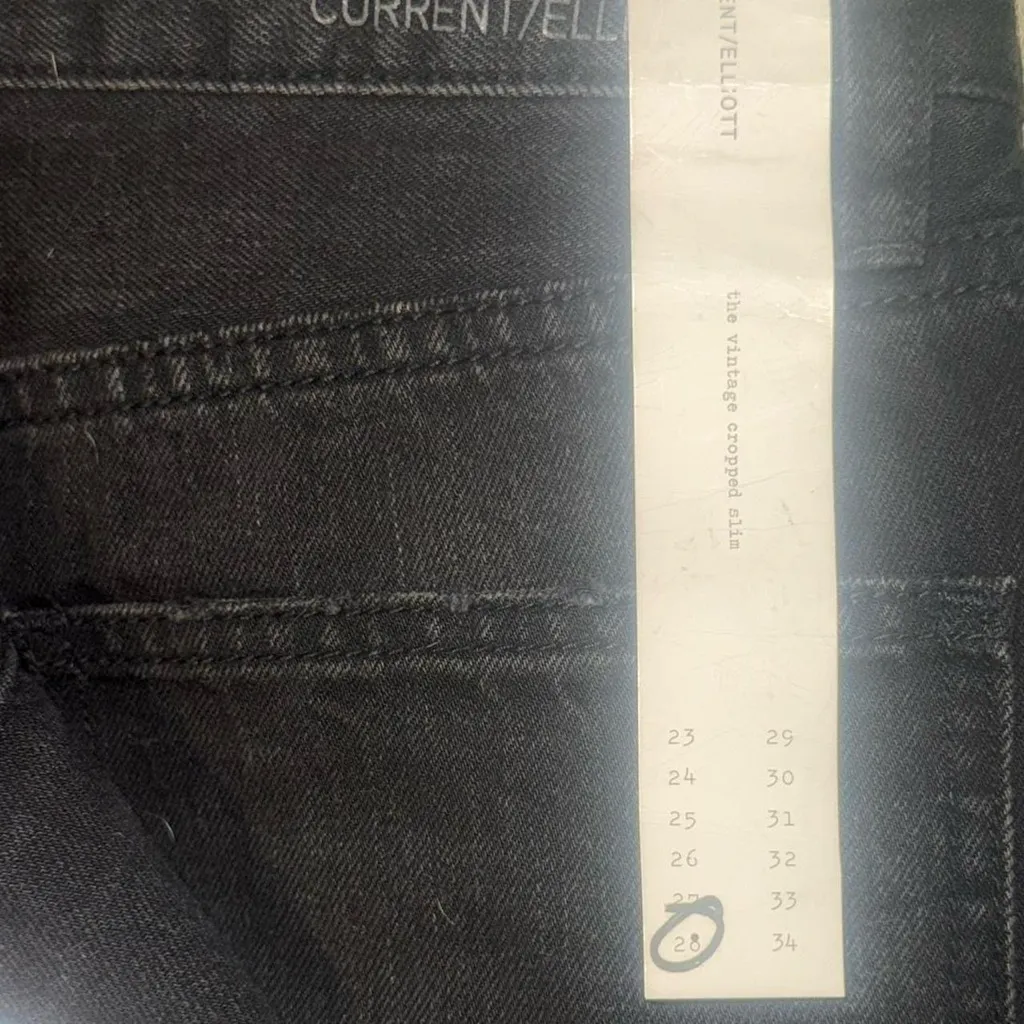 Current/Elliott The Vintage Cropped Slim Black Jeans in Belmont Studded 28 - Image 5