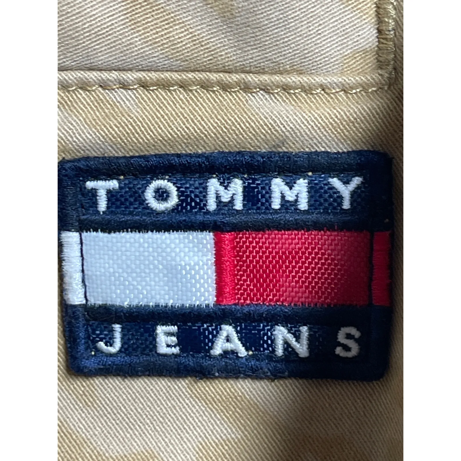 Tommy Jeans Womens Beige Houndstooth High Rise Wide Leg Trousers Dress Pants L Size L - Image 3