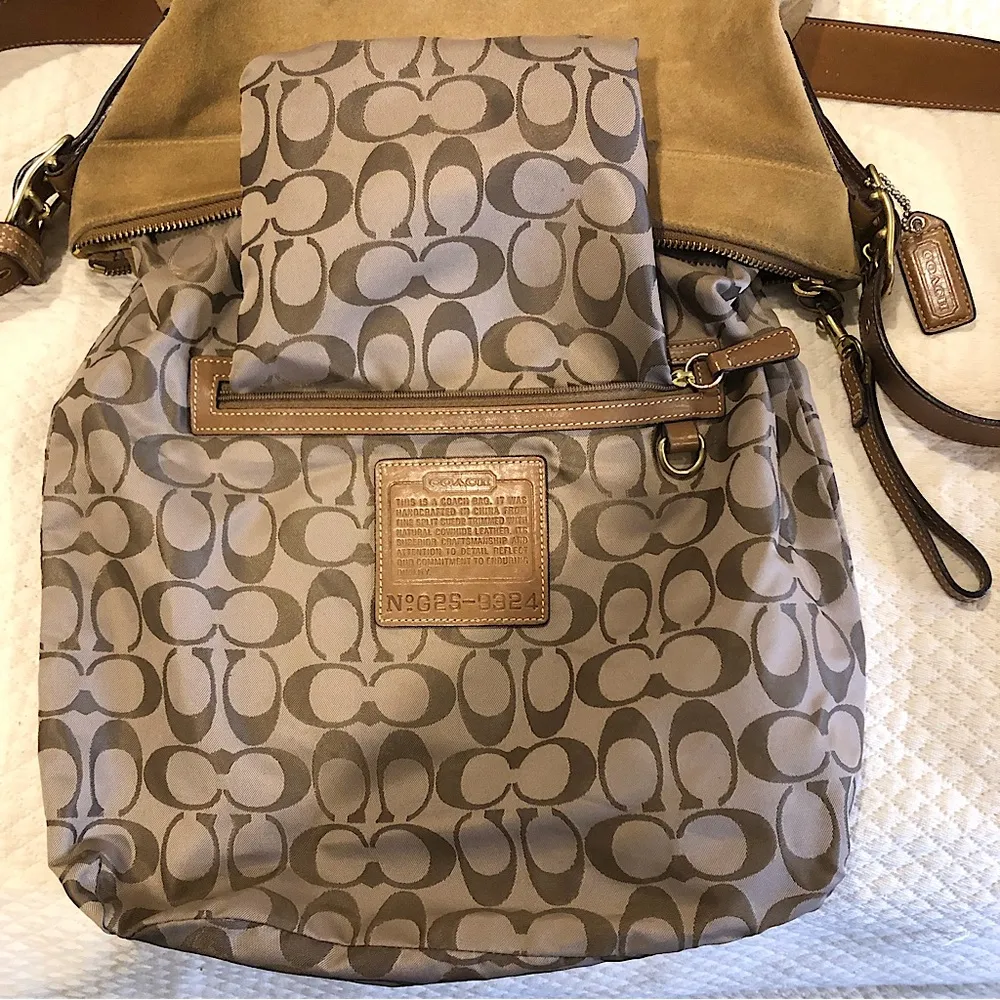 Suede Slim Duffle Tote Convertible Crossbody Shoulder Bag Vintage - Image 8