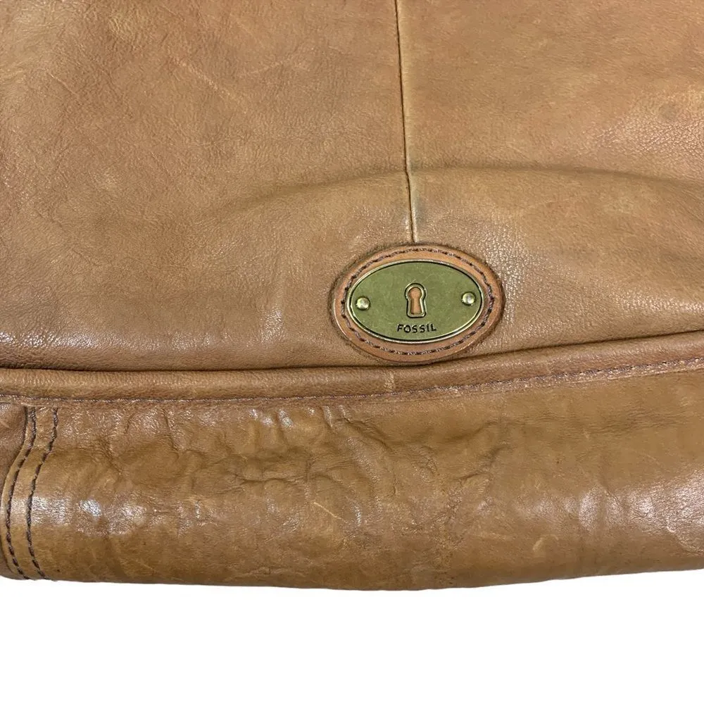 Fossil Vintage Reissue Light Brown Leather Messenger Bag‎ - Image 14