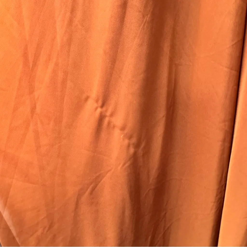 Revelry Juliet Chiffon Long Sleeve Maxi Bridesmaid Dress Rust Orange 14 - Image 7