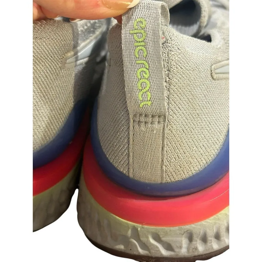 Nike Epic React Flyknit 2 Womens Size 8.5 US Light Blue Running Shoes Lace Up - Image 10