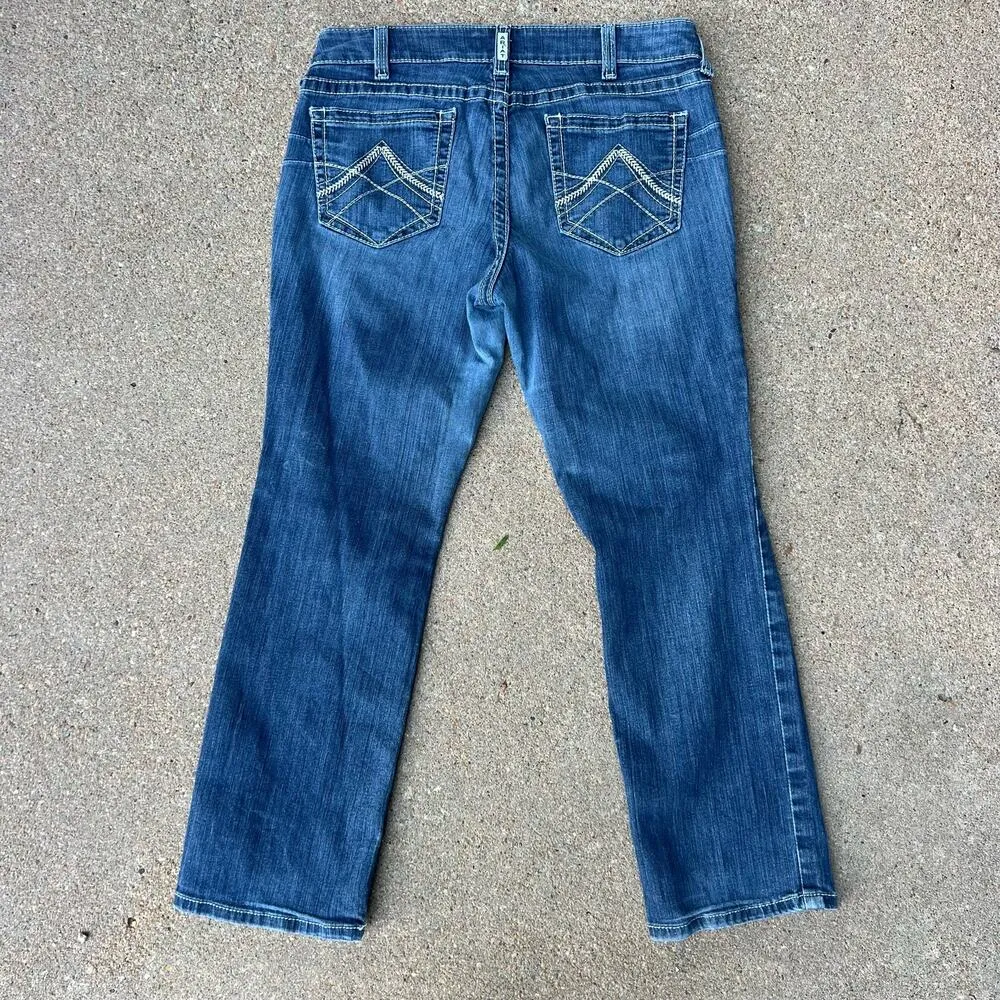 Ariat Slim Fit Mid Rise Icon Stackable Straight Leg Stretch Jeans 32S 10017216 - Image 3