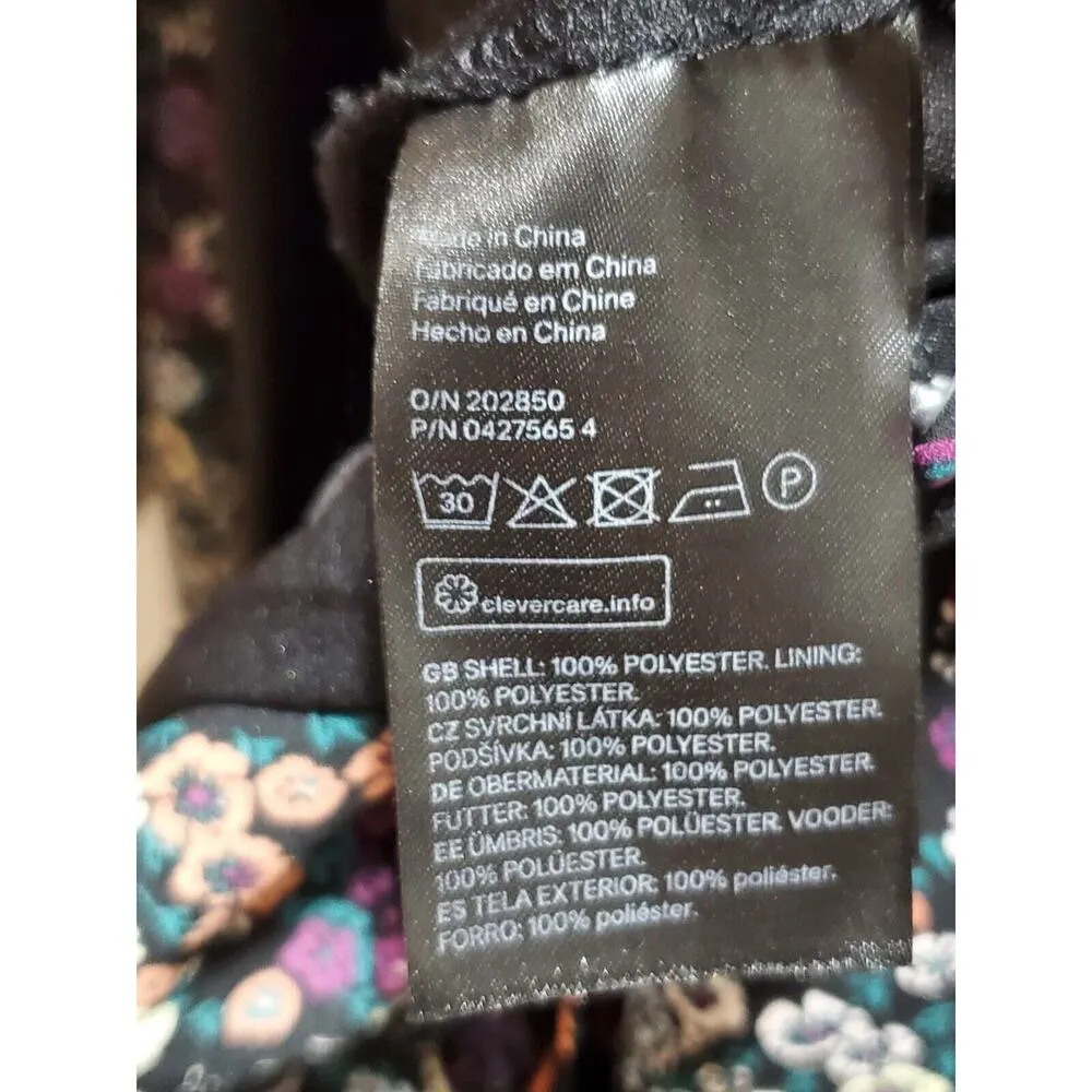 H&M Multicolor Floral Polyester Halter Neck Long Sleeve Knee Length Dress 12 - Image 10