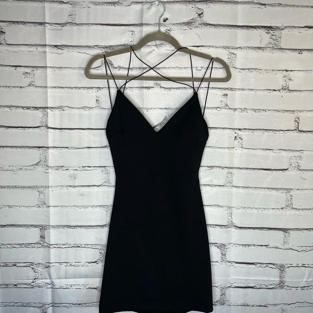 B. Smart Black Spaghetti Strap Mini Skirt Dress Backless Summer Dress SZ 3 Y2K - Image 2