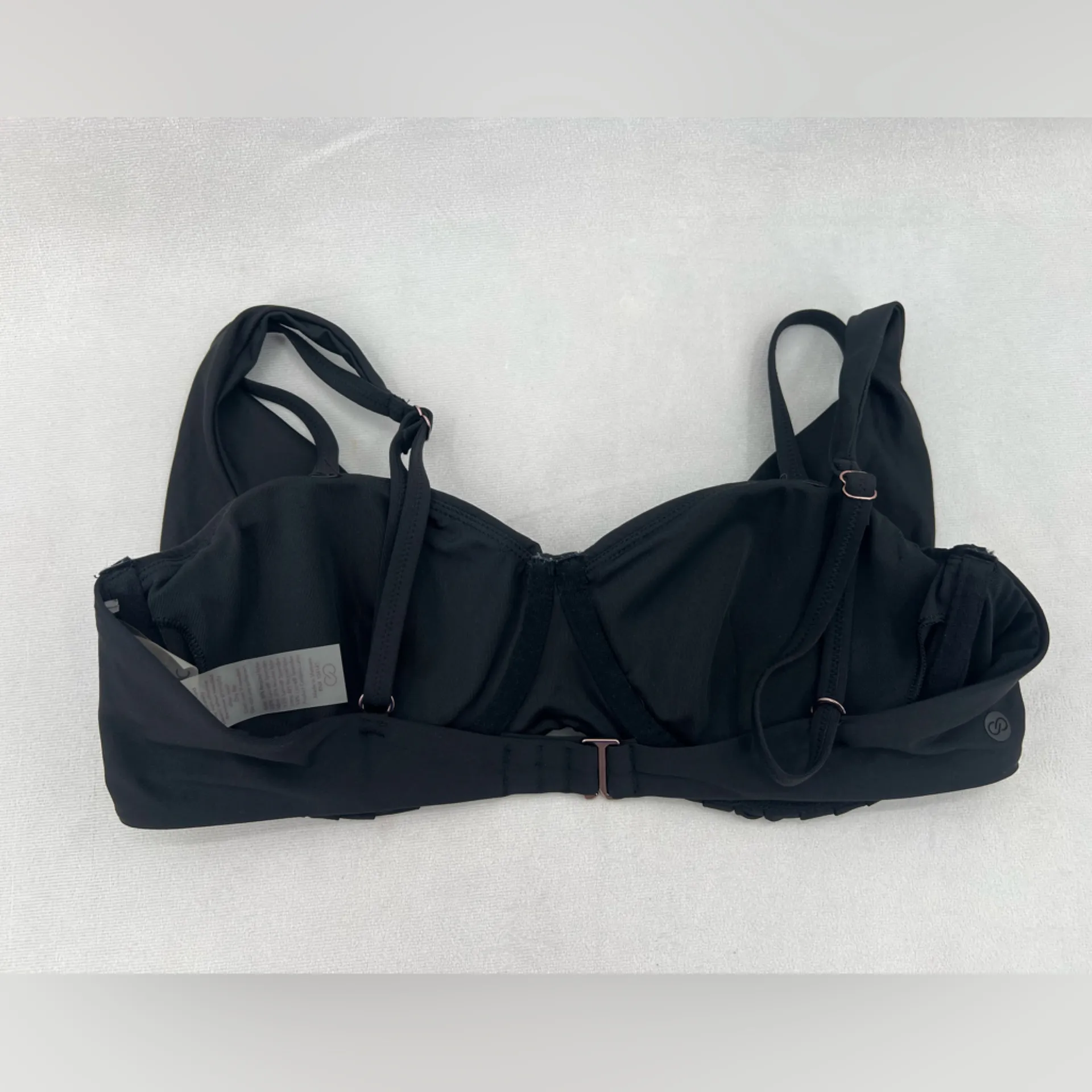 Calia Women's Pleated Panel Underwire Bikini Top Pure Black 34C Size undefined - Image 4