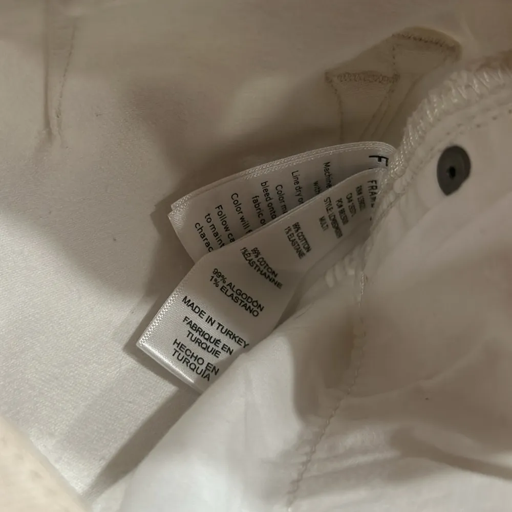 FRAME‎ Le Crop Mini Boot Multi Cream/White Cotton Blend Jeans Women's Size 26 - Image 6